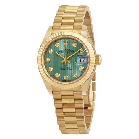 rolex women green face|rolex lady datejust green dial.